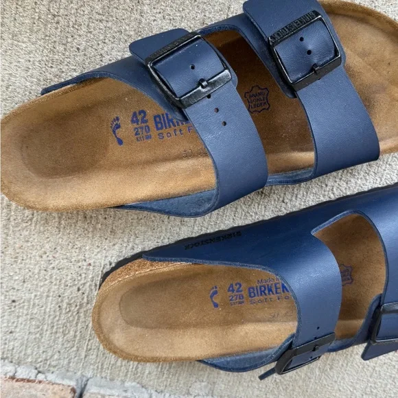 Birkenstock Arizona Slides Sandals Dark Navy Blue 42 Women’s - Picture 3 of 10